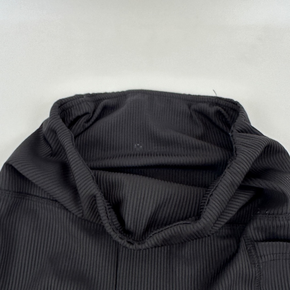 Leggings Womens Black Ribbed - Picture 4 of 9